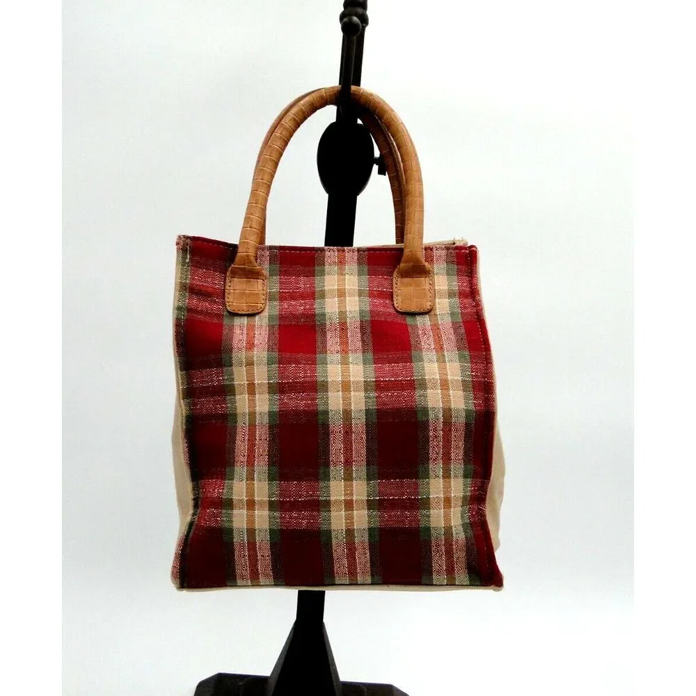Longaberger Orchard Park Plaid‎ purse tote,